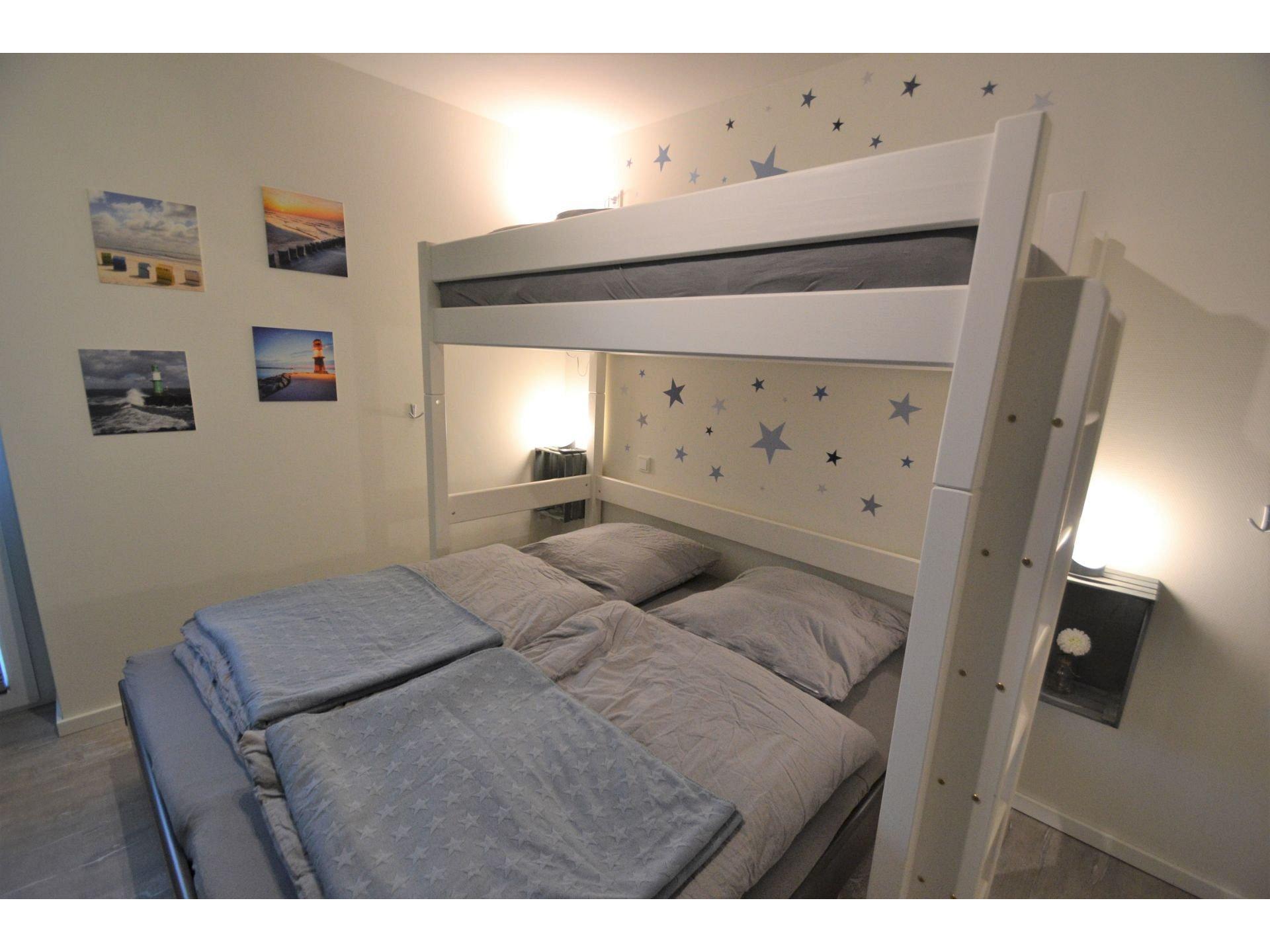 2 Schlafzimmer für 3